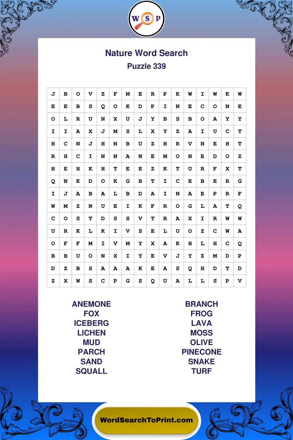 Nature Word Search Puzzle 339