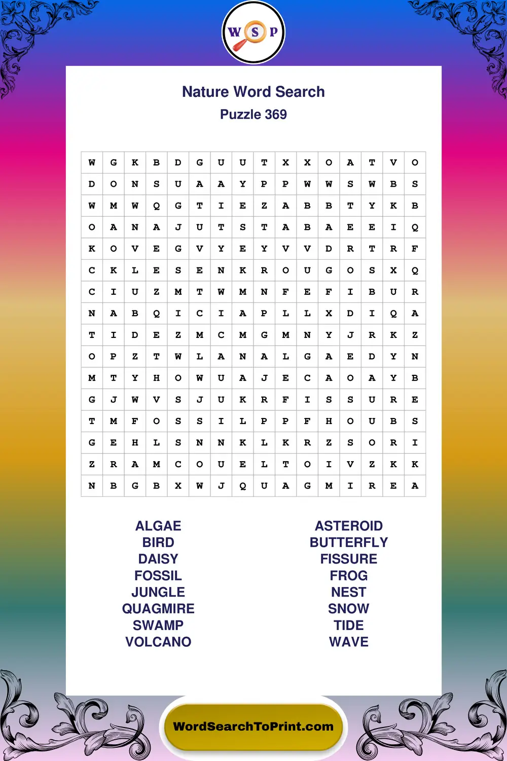 Nature Word Search Puzzle 369
