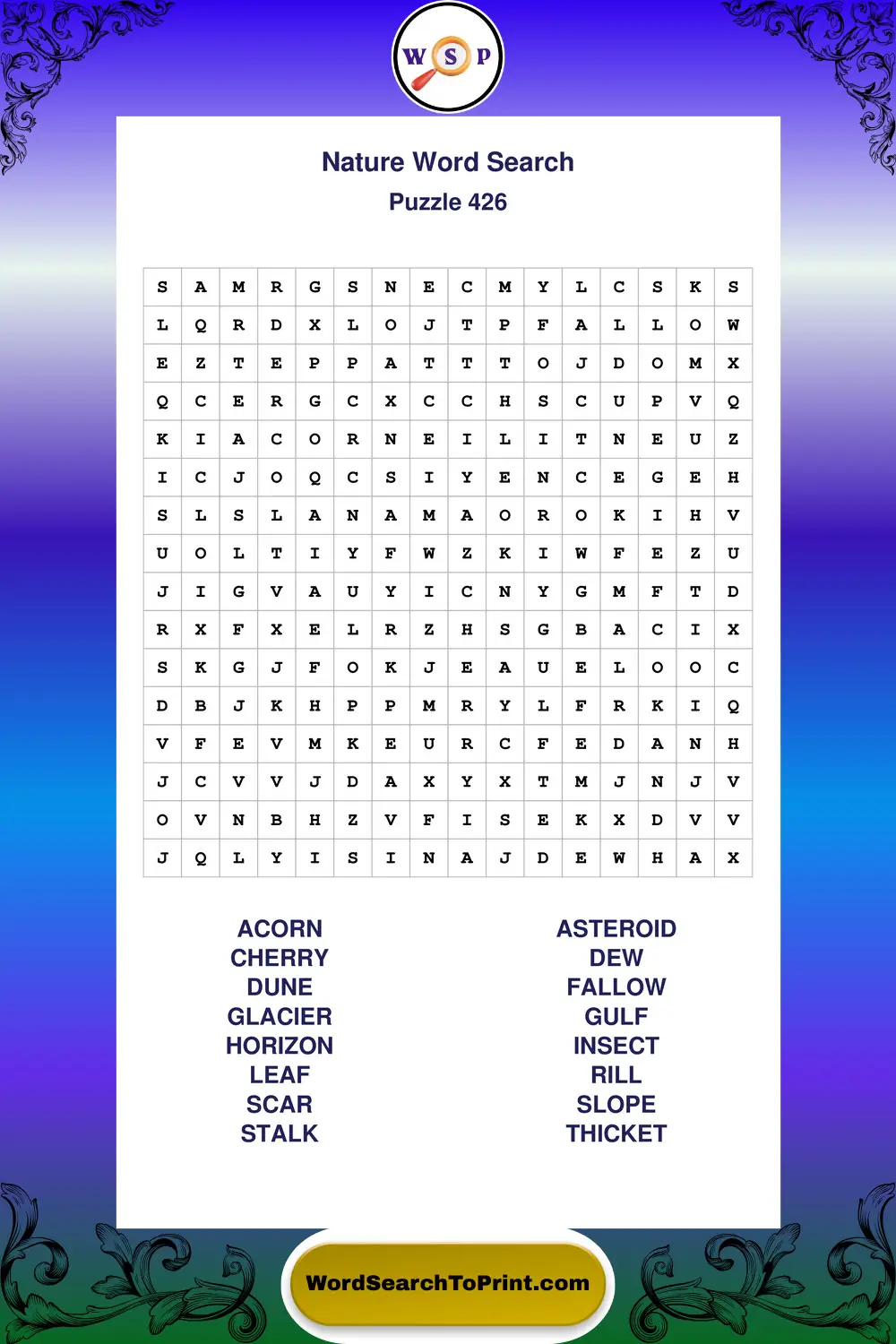 Nature Word Search Puzzle 426