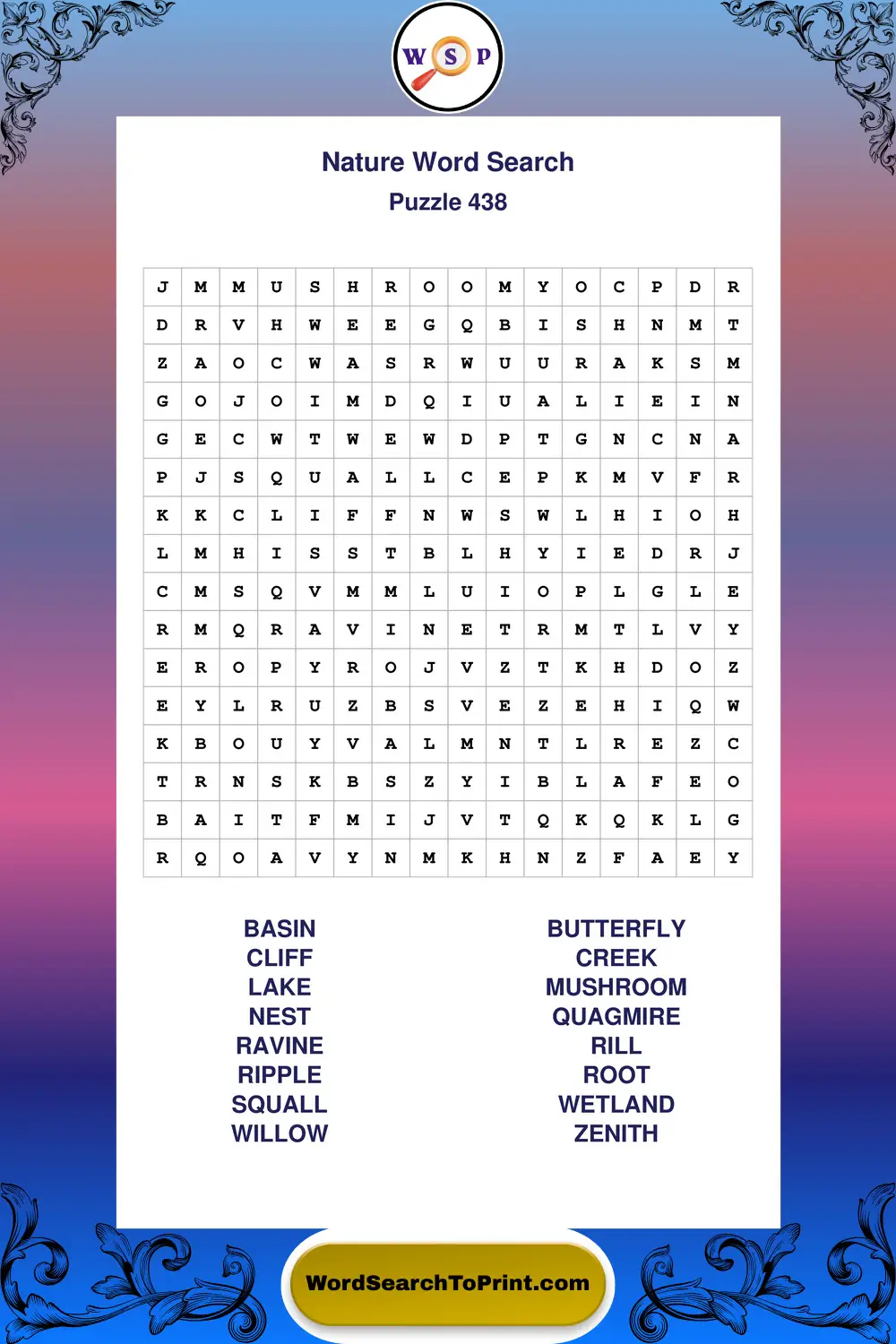 Nature Word Search Puzzle 438