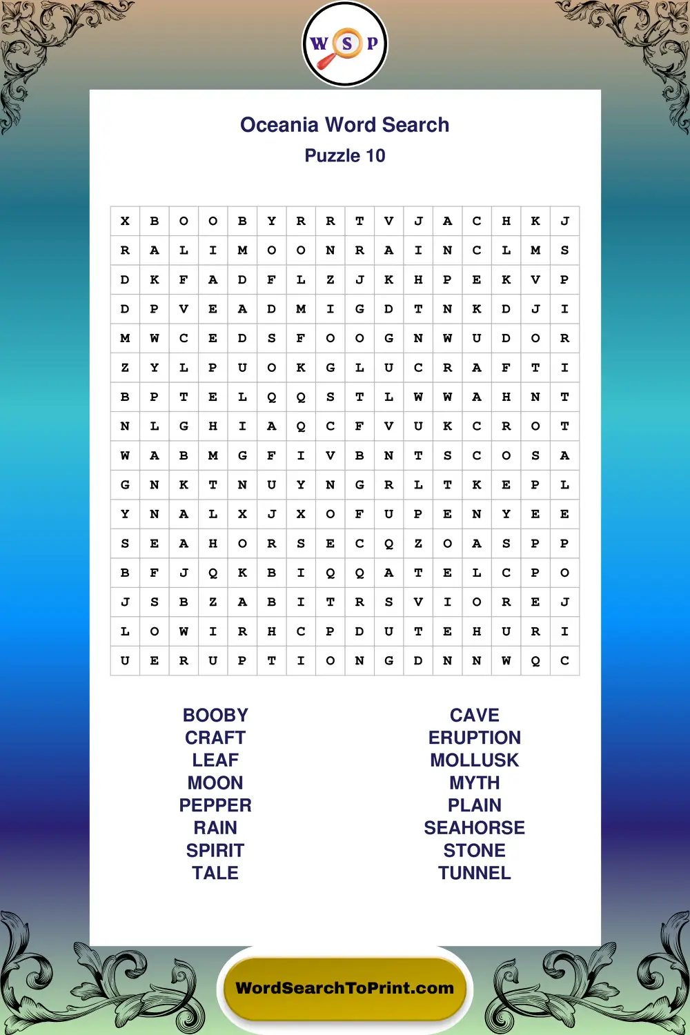 Oceania Word Search Puzzle 10