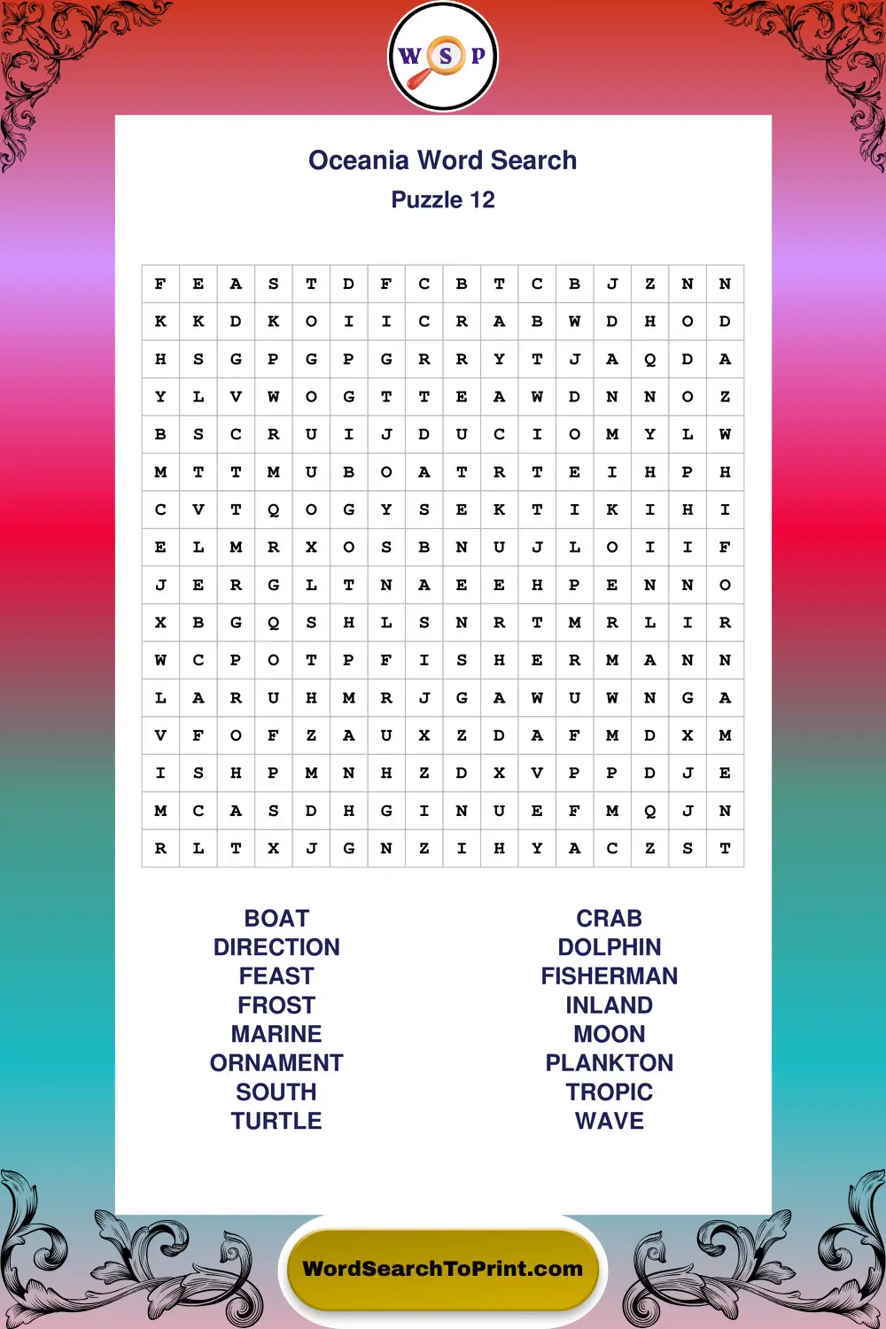 Oceania Word Search Puzzle 12