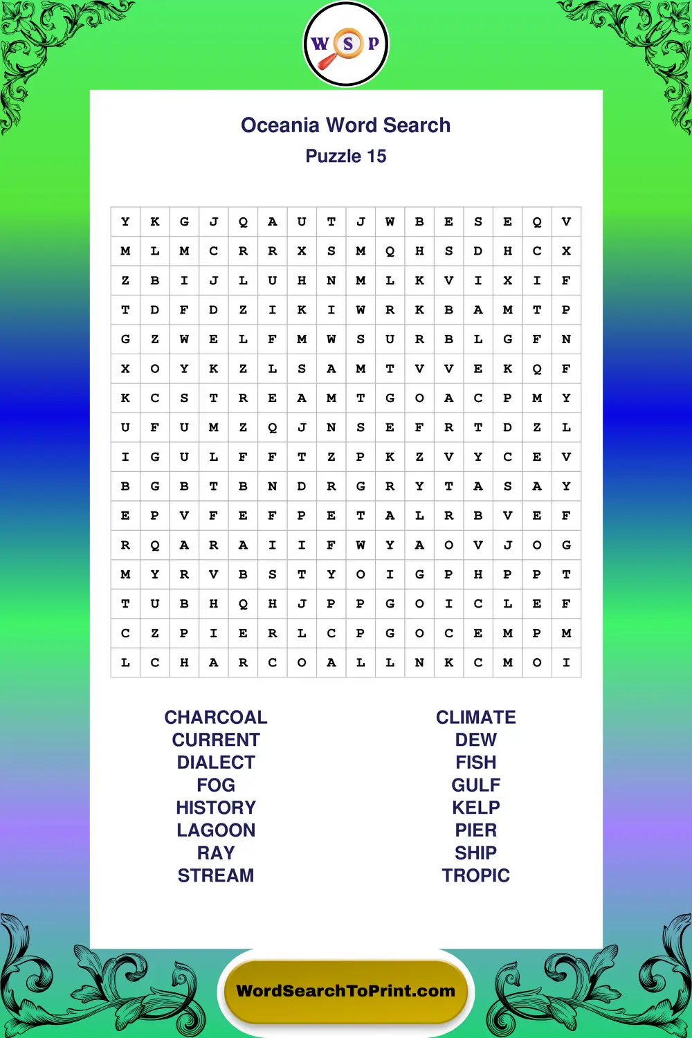 Oceania Word Search Puzzle 15