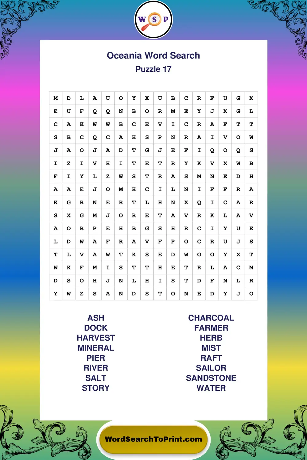 Oceania Word Search Puzzle 17