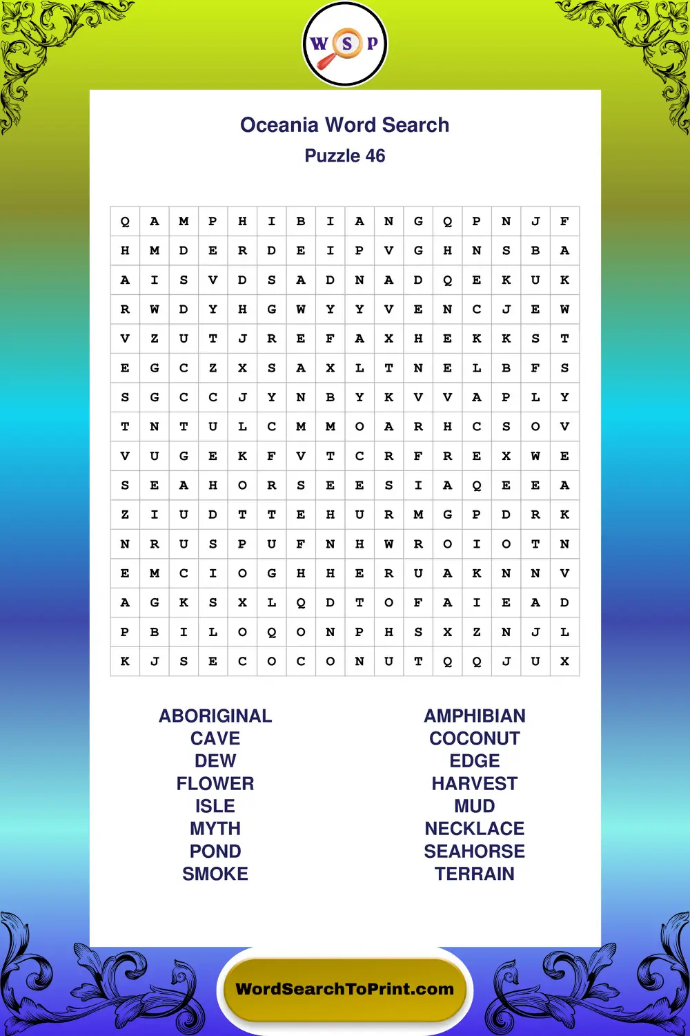 Oceania Word Search Puzzle 46
