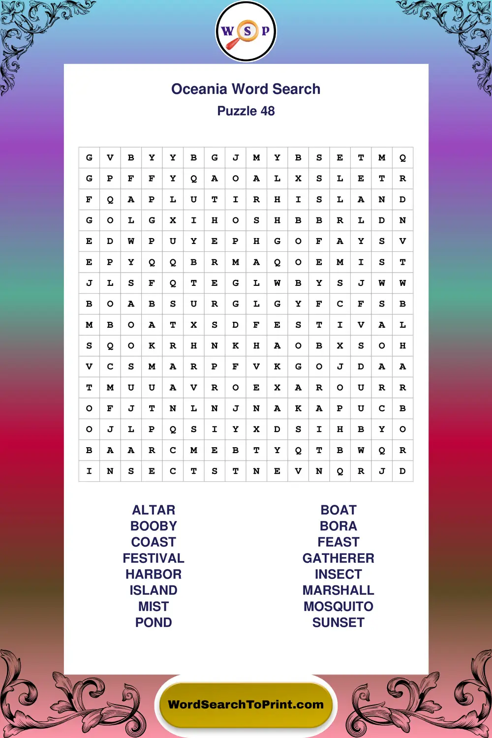Oceania Word Search Puzzle 48