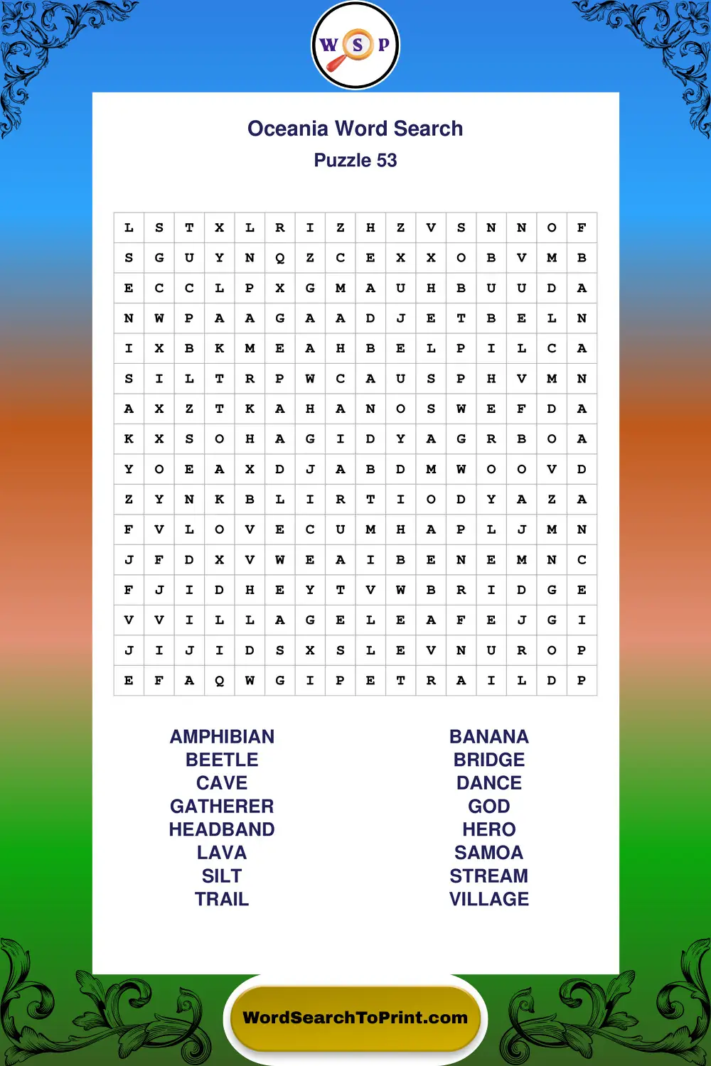 Oceania Word Search Puzzle 53