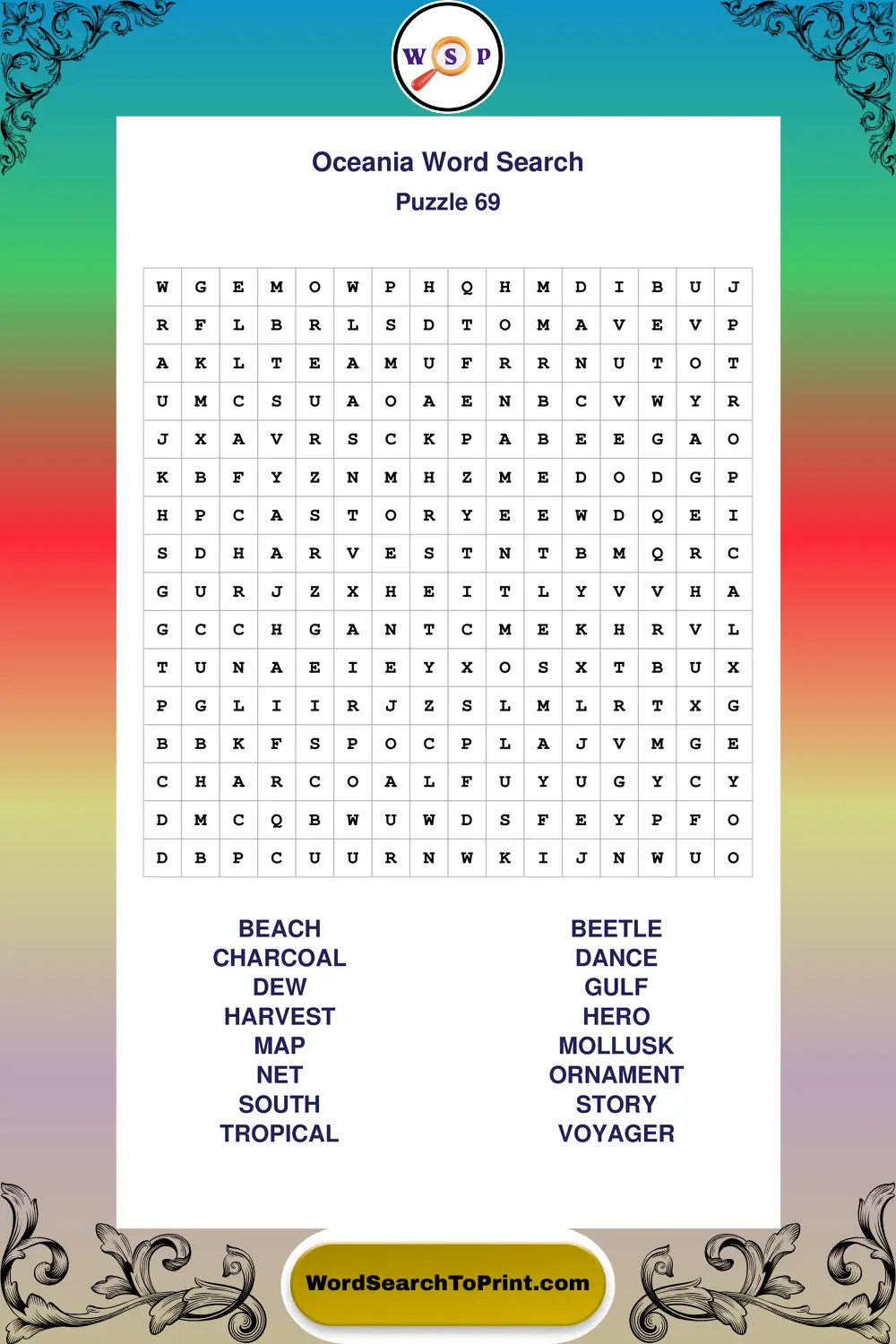 Oceania Word Search Puzzle 69