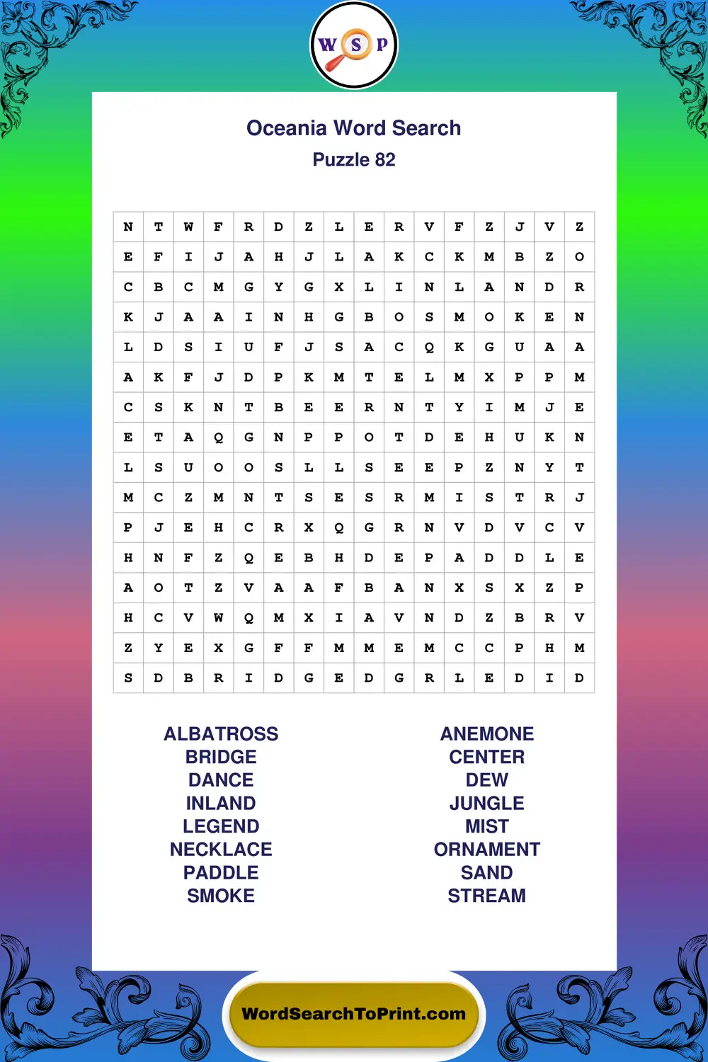 Oceania Word Search Puzzle 82