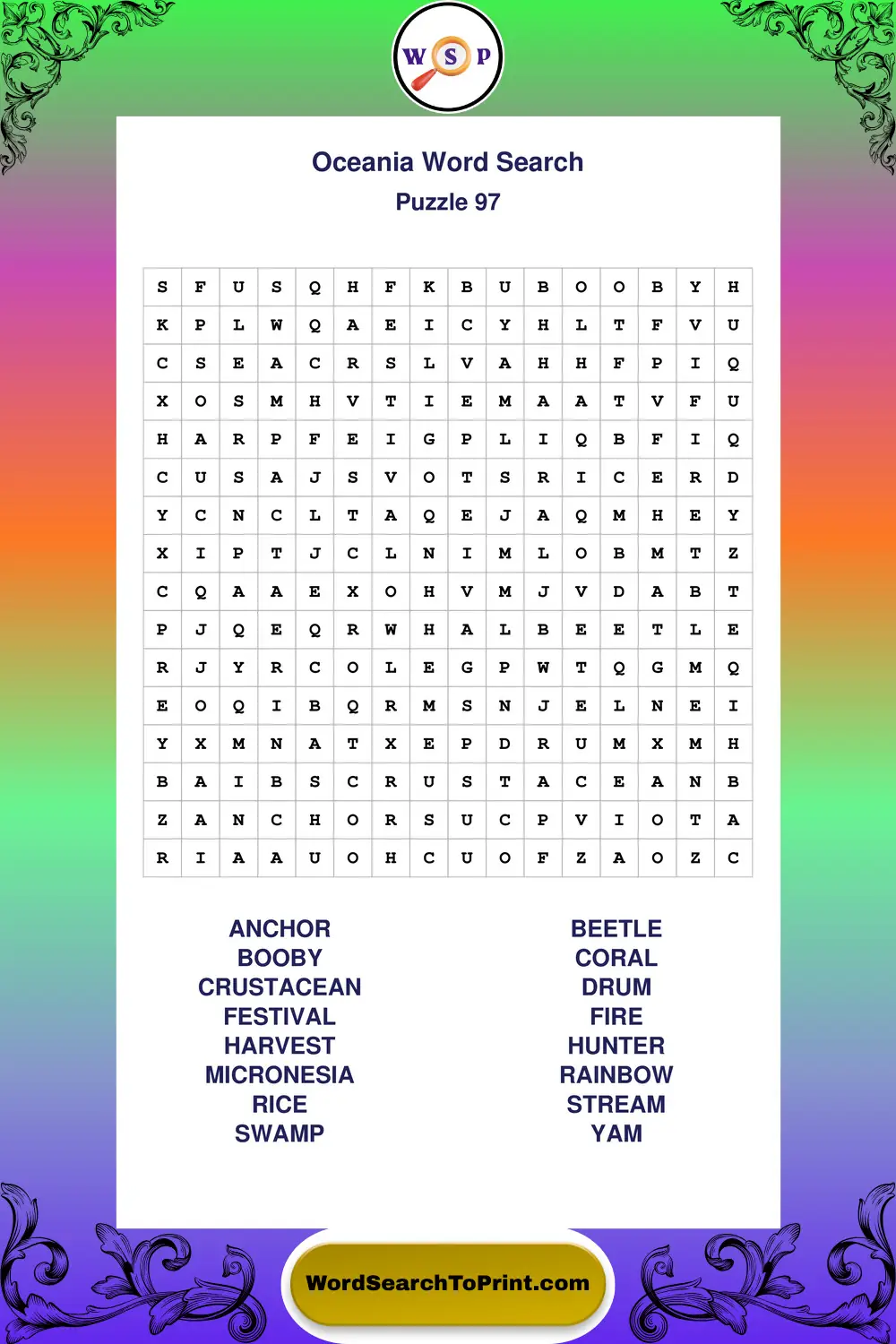 Oceania Word Search Puzzle 97