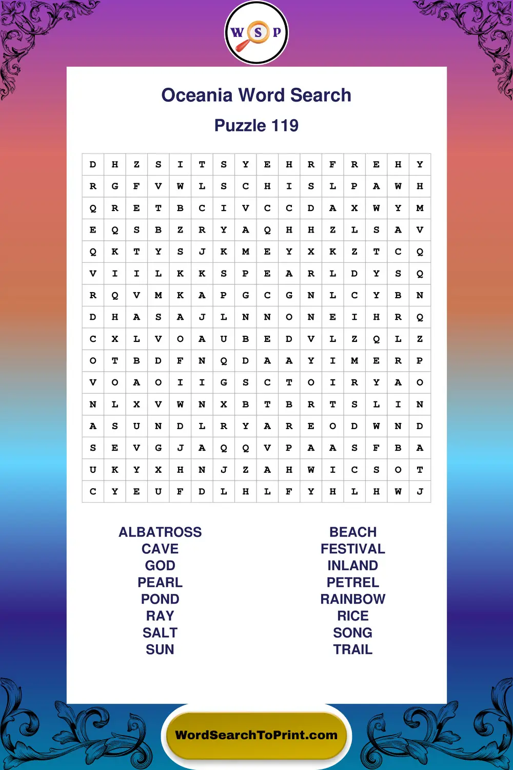 Oceania Word Search Puzzle 119