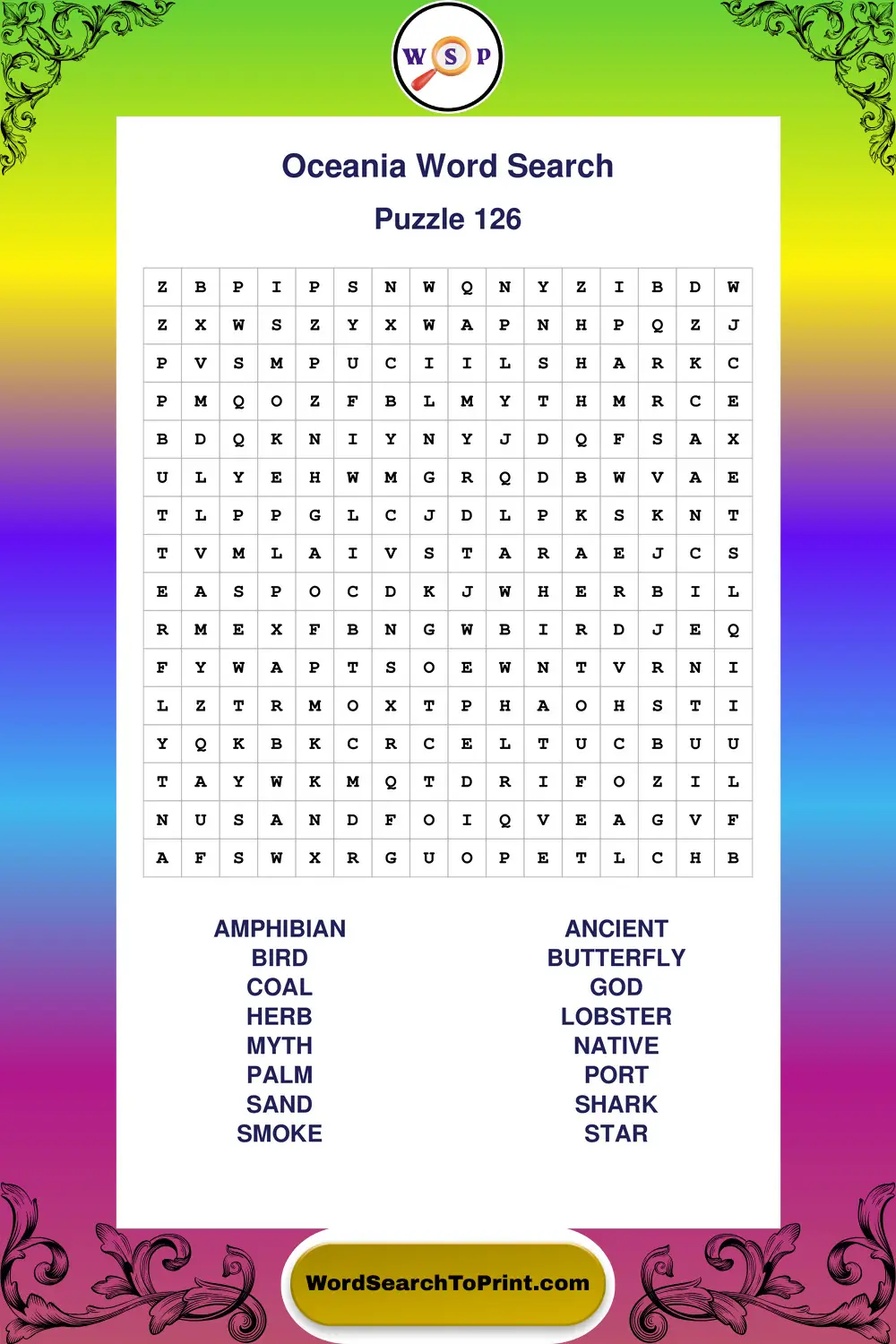 Oceania Word Search Puzzle 126
