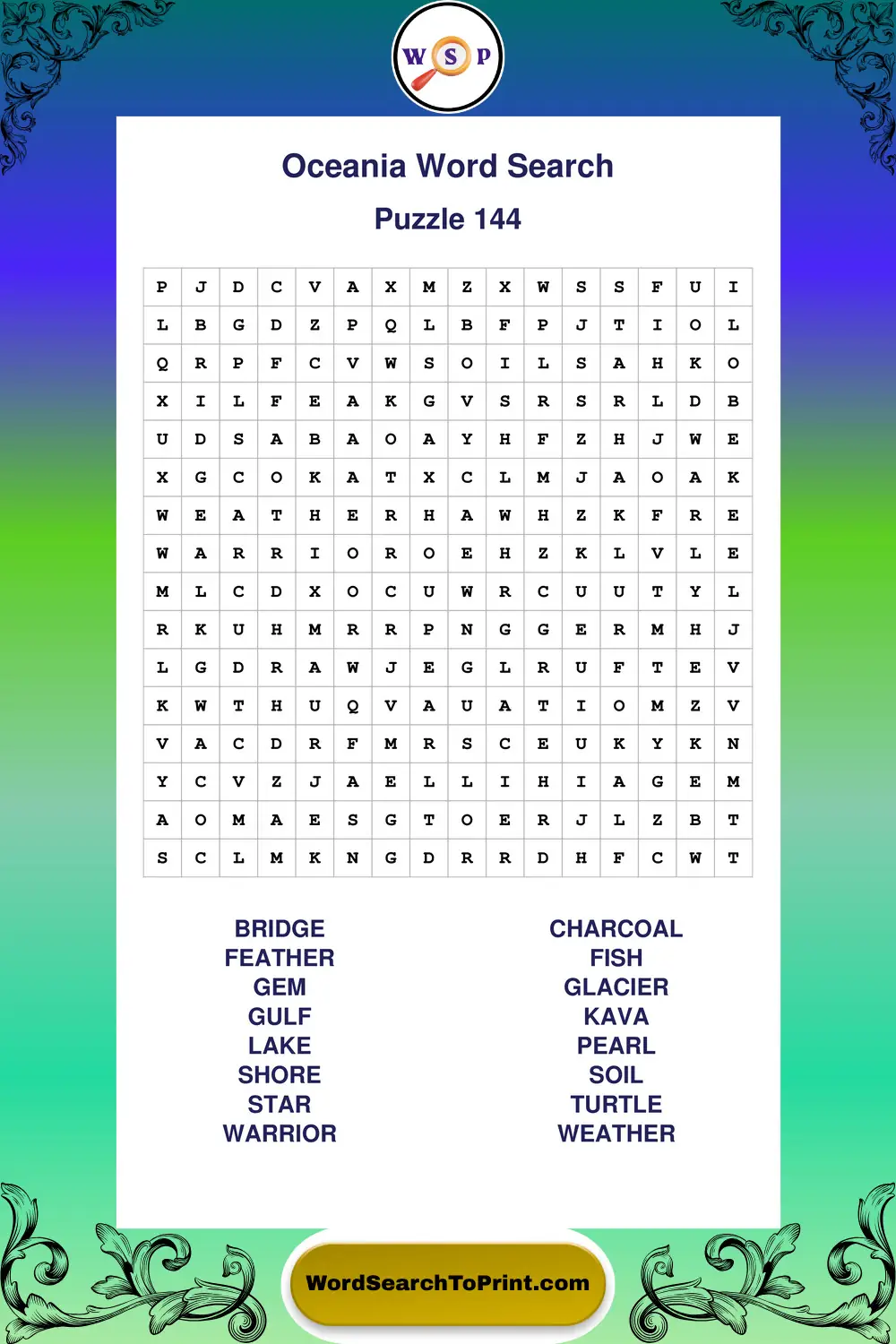 Oceania Word Search Puzzle 144