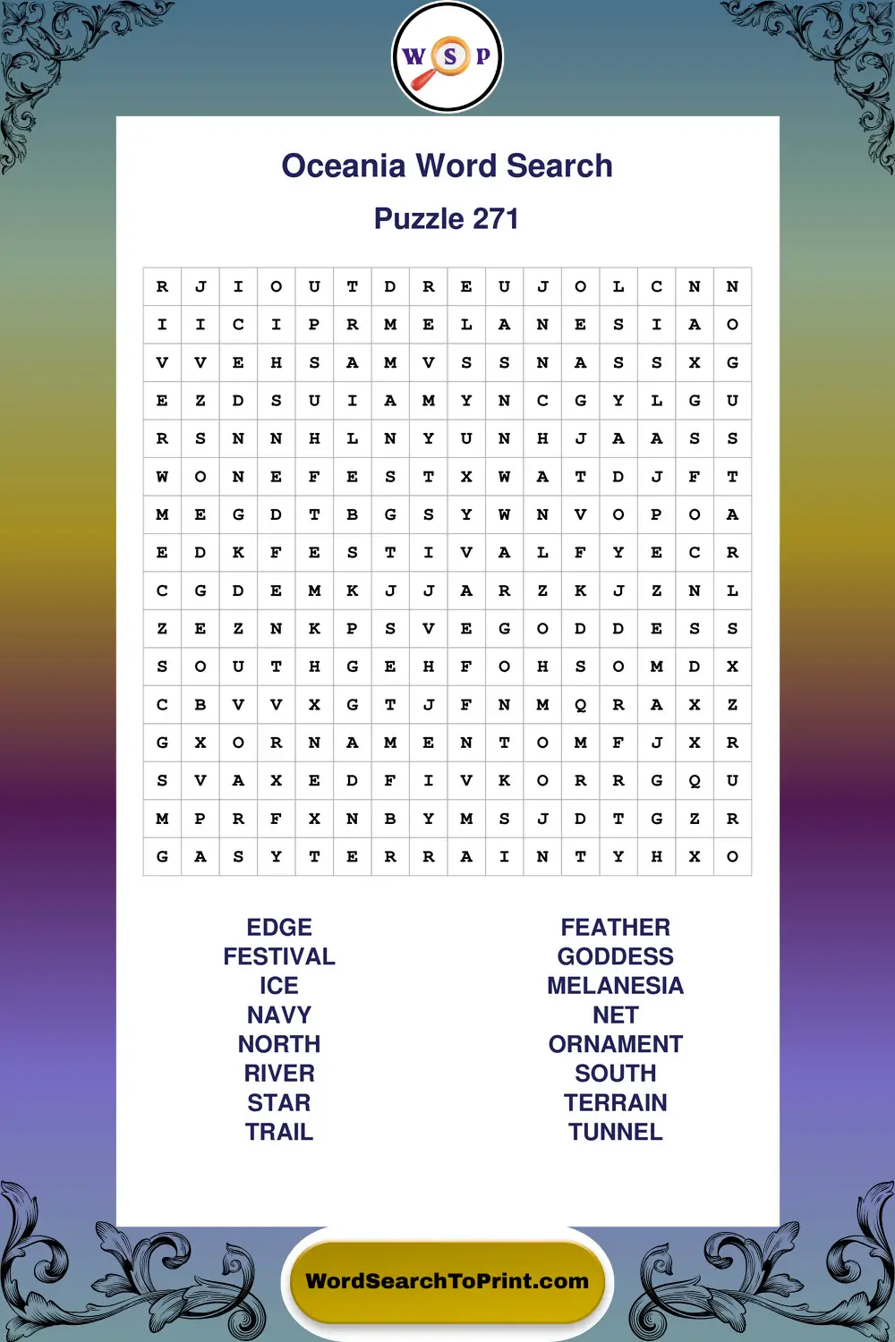 Oceania Word Search Puzzle 271