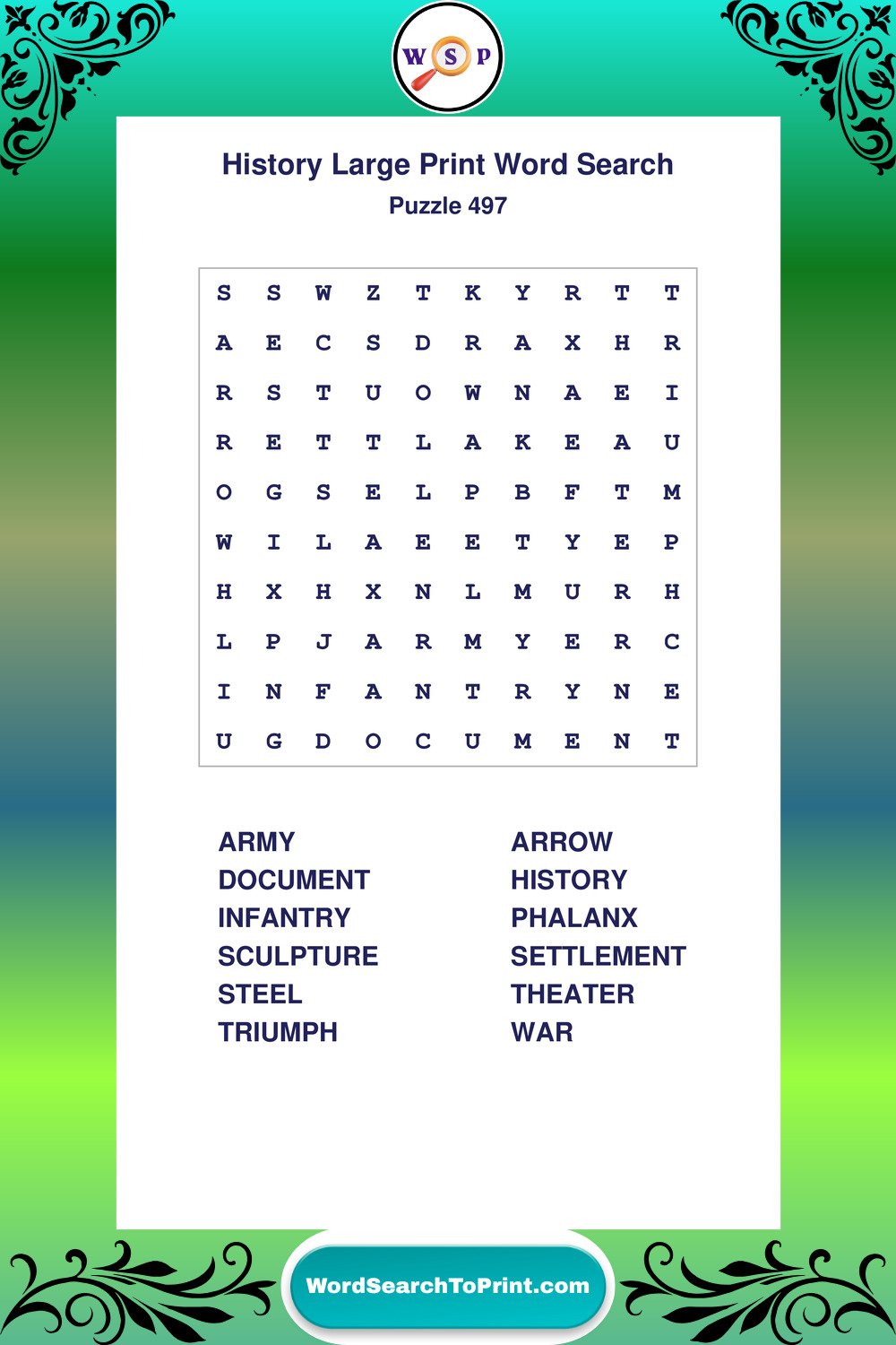 History Word Search Puzzle 497