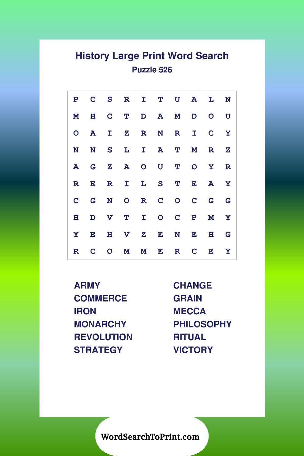 History Word Search Puzzle 526