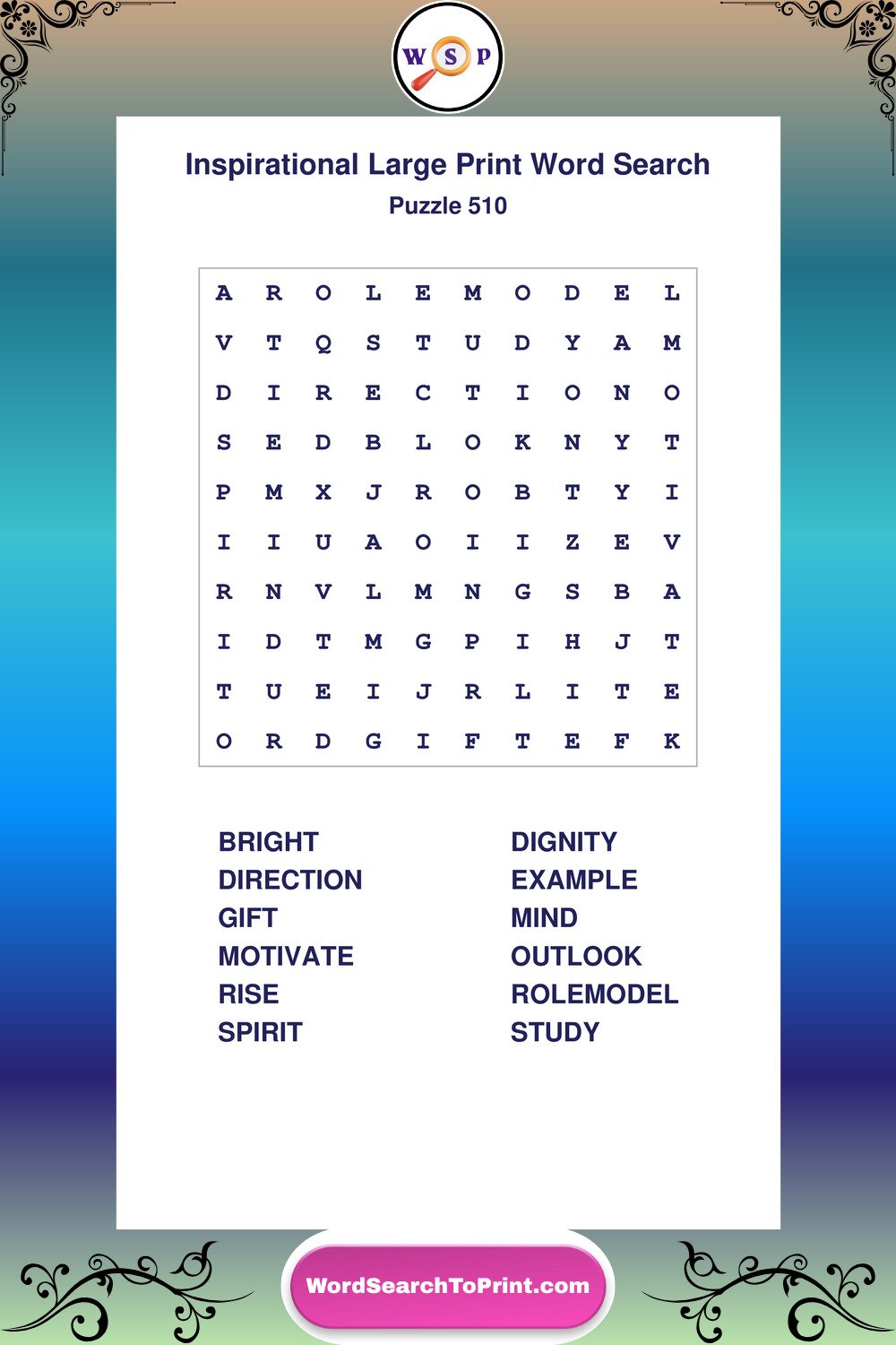 Inspirational Word Search Puzzle 510