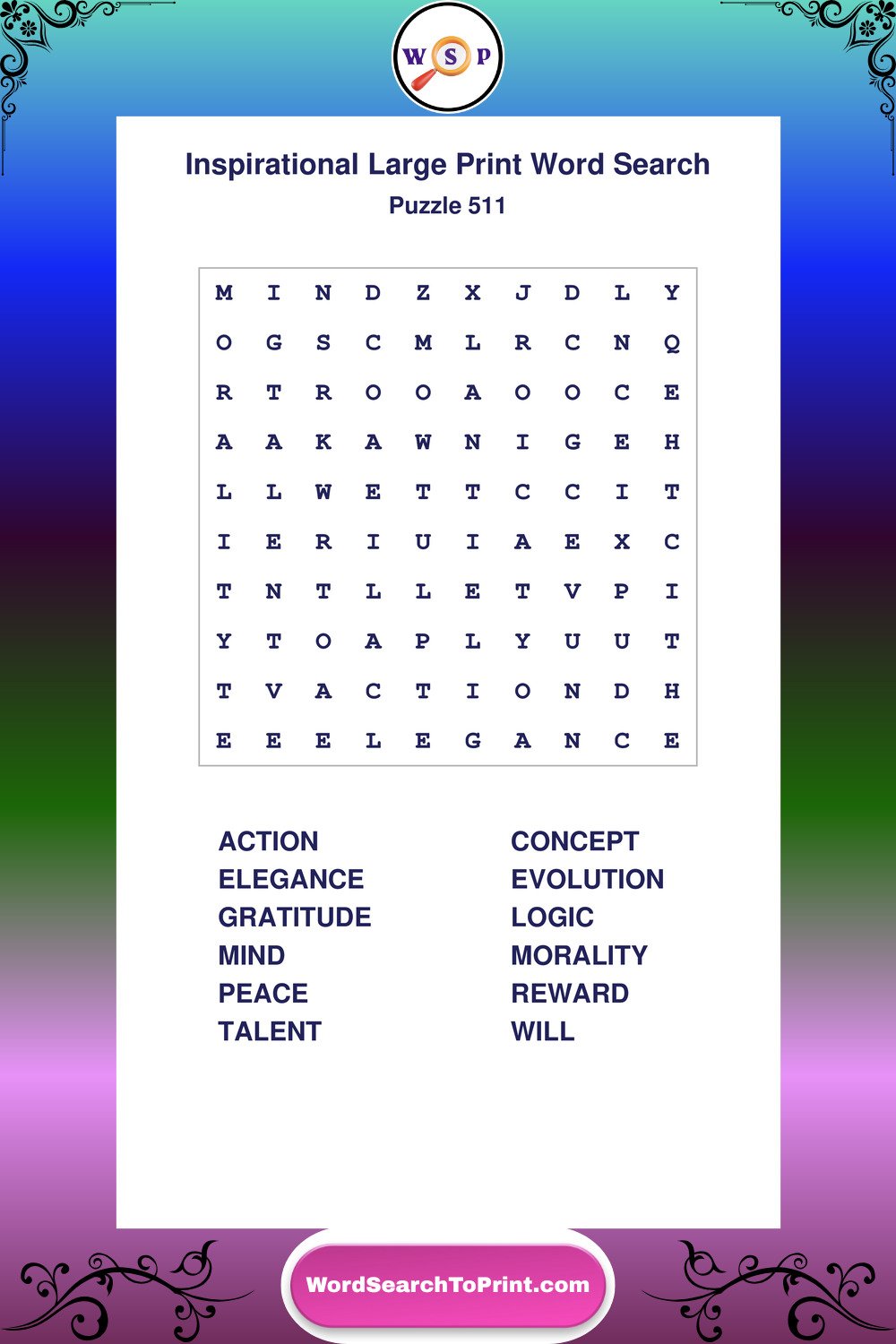 Inspirational Word Search Puzzle 511
