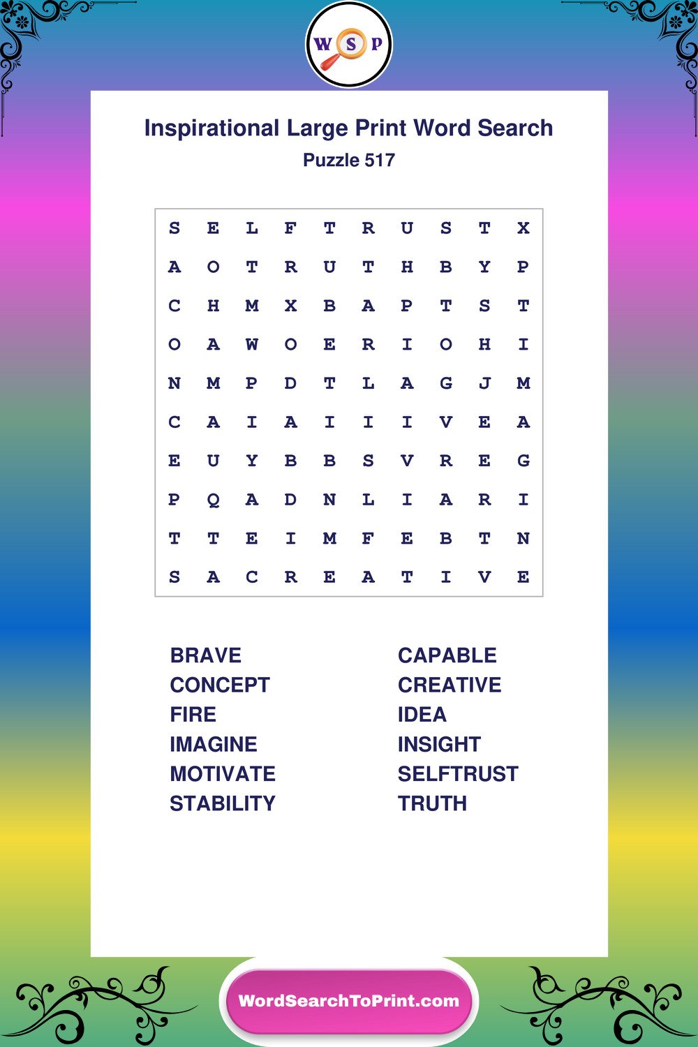 Inspirational Word Search Puzzle 517