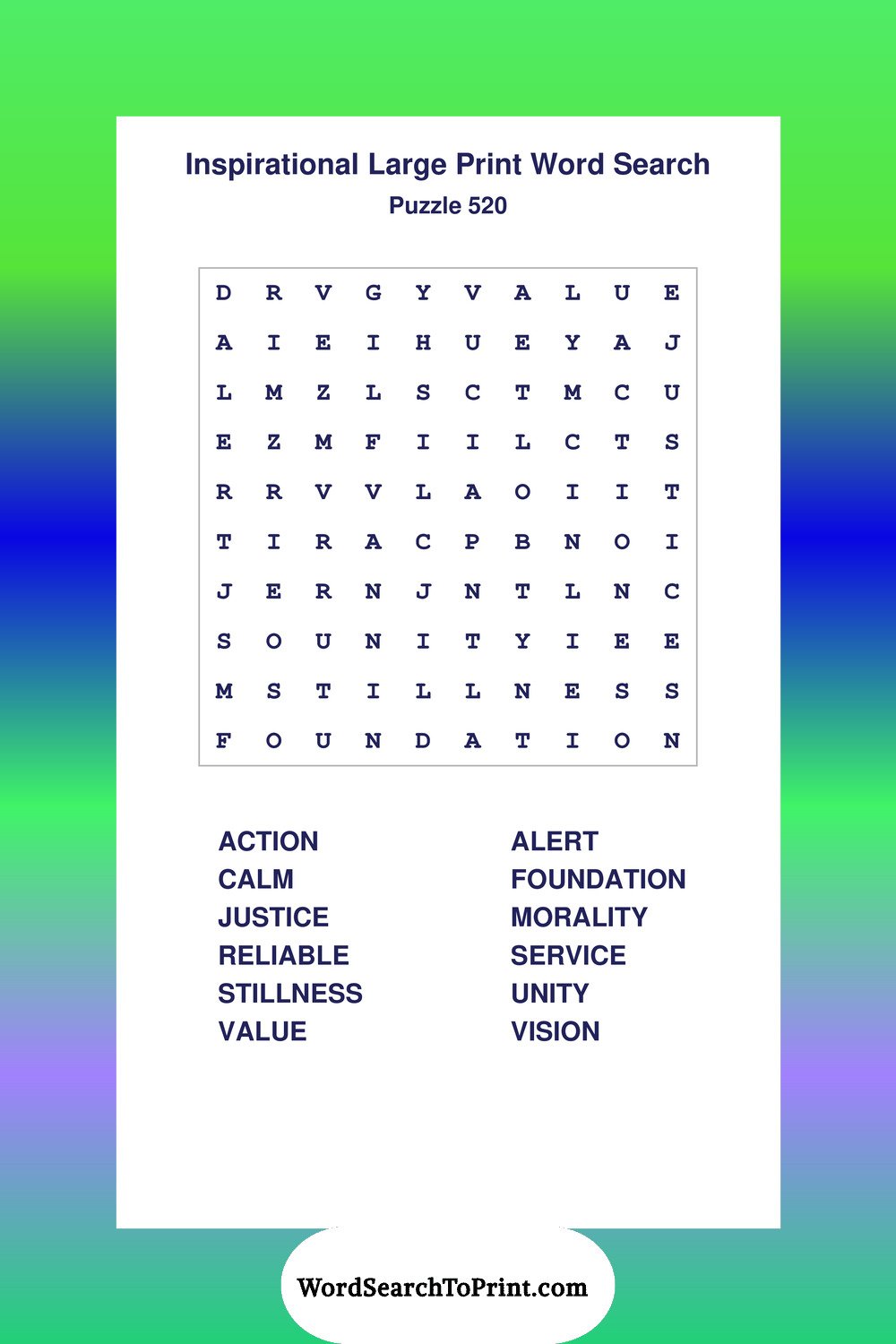 Inspirational Word Search Puzzle 520