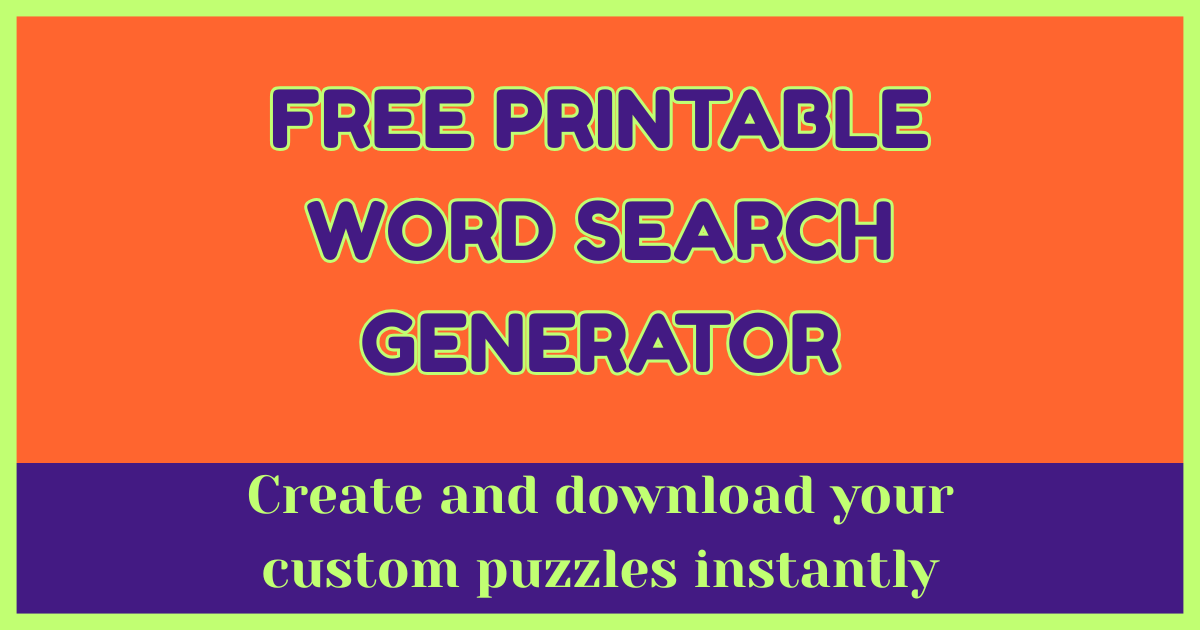 Free printable word search generator