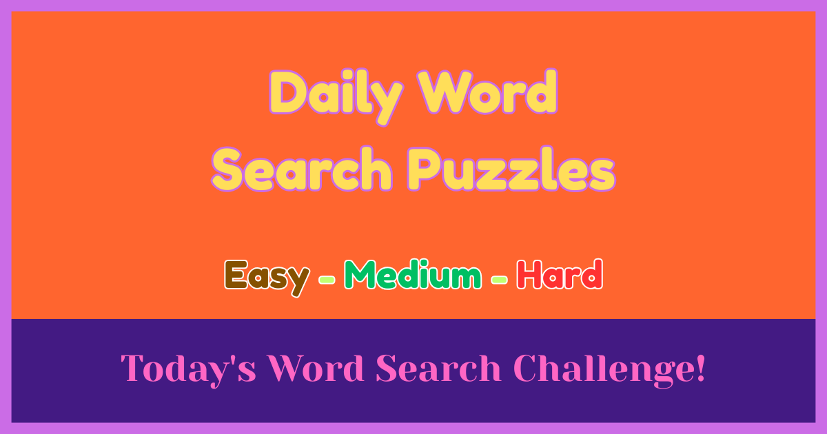 Daily word search puzzles